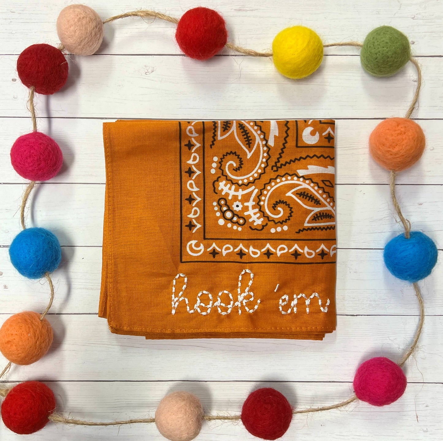 Hook 'Em Embroidered Bandana