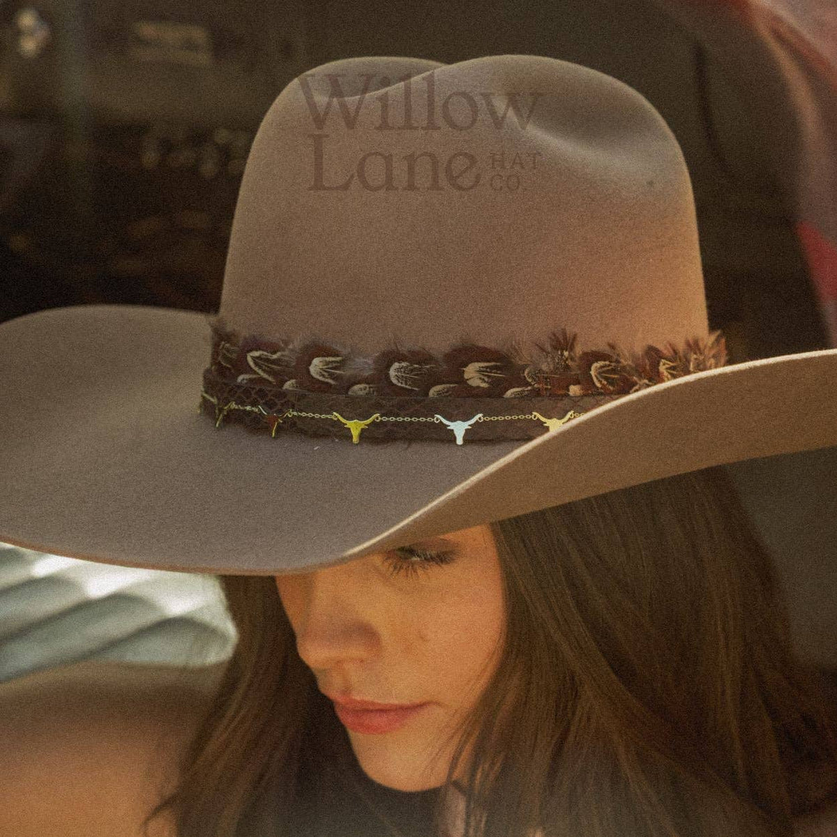 Longhorn 14K Gold Plated Chain HatBand