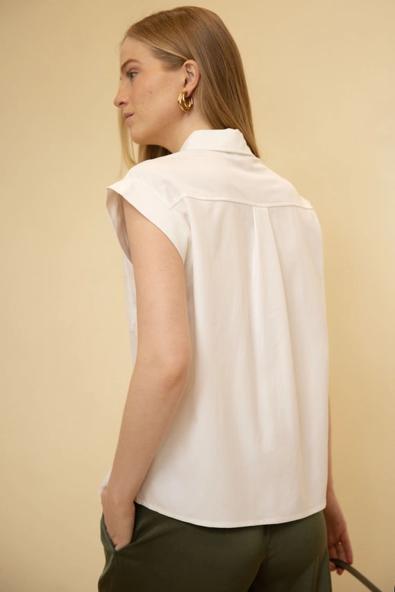 Ivory Short Sleeve Button Up Shirt