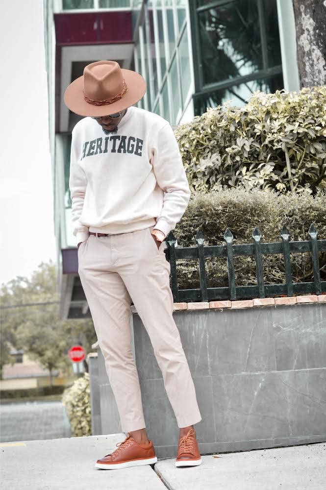 100% Australian Wool Felt Wide Brim Hat - Style Aspen: Brown / LG