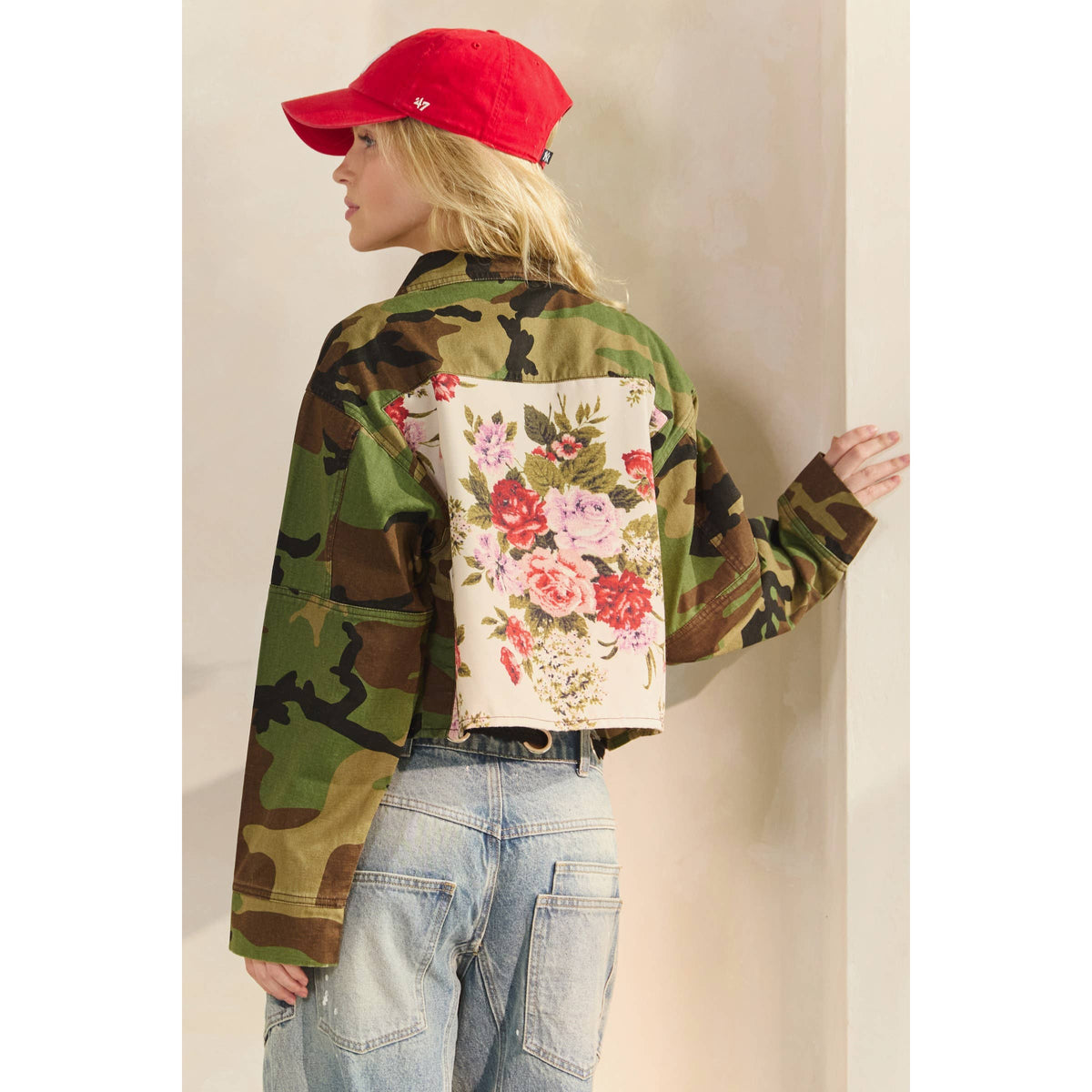 Camo Contrast Jacket: Camo Sequin