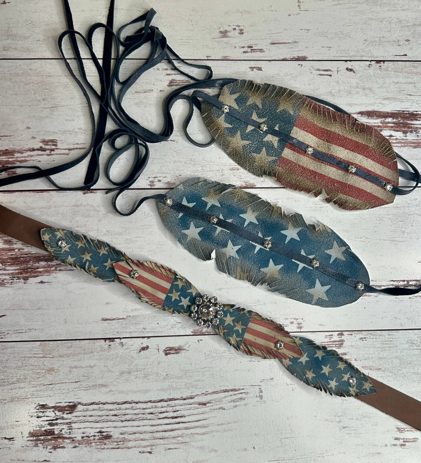 Large Feather Flag Hatband: Stripes