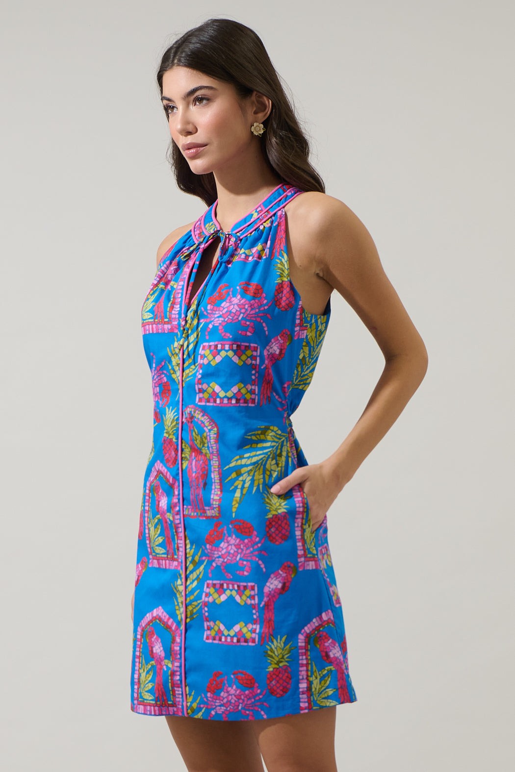 Bally Tropical  Sleeveless Mini Dress