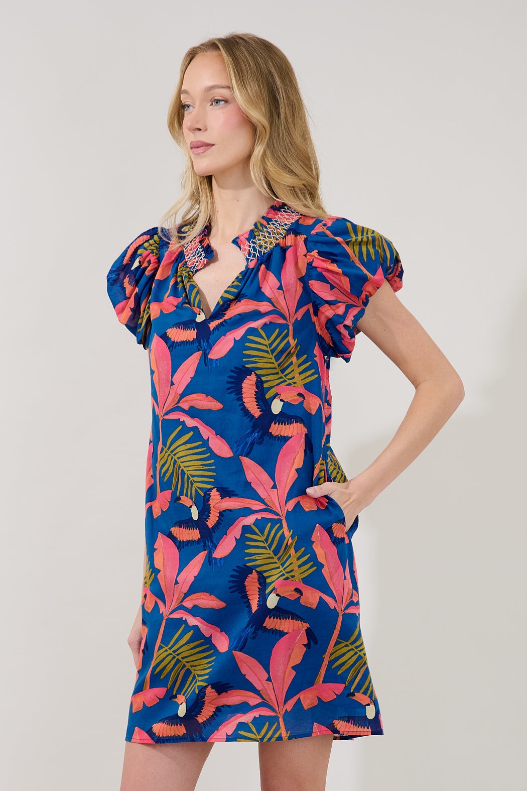 Vermina Tropical Shift Mini Dress