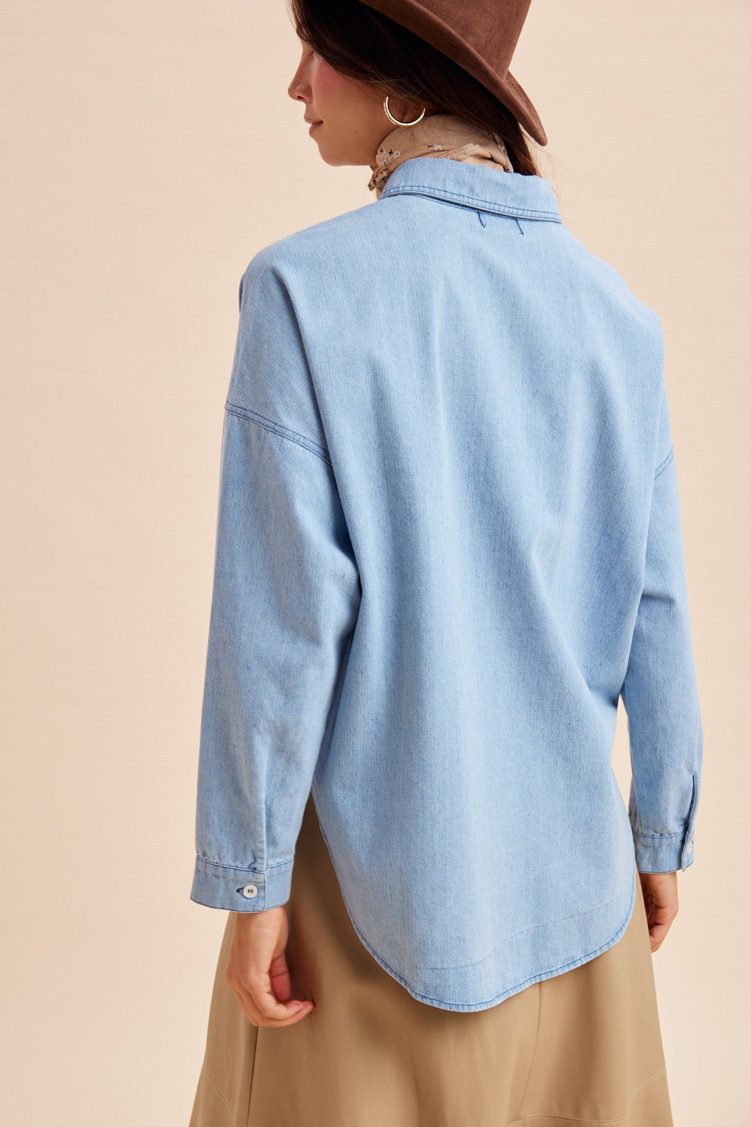 Happy Trails Cowboy Embroidered Denim Shirt