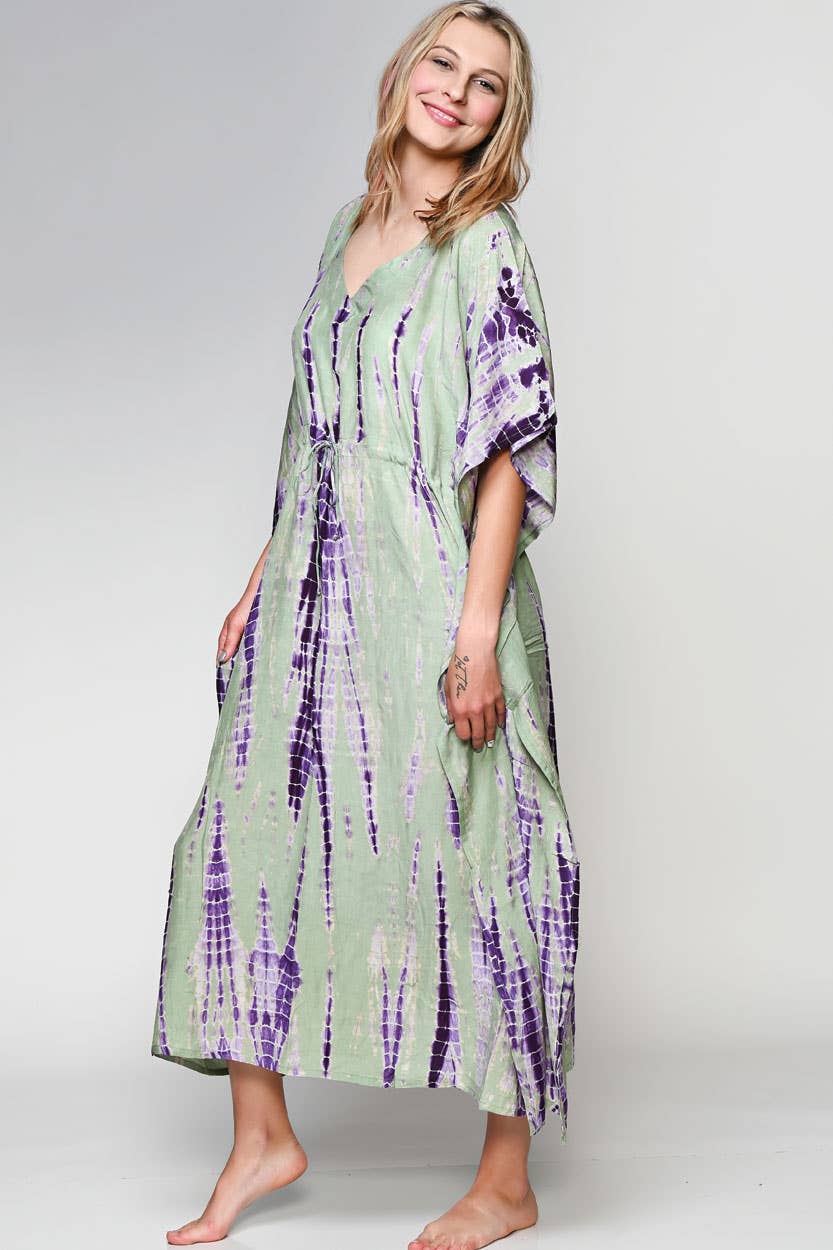 Shibori Caftans: Indigo & White