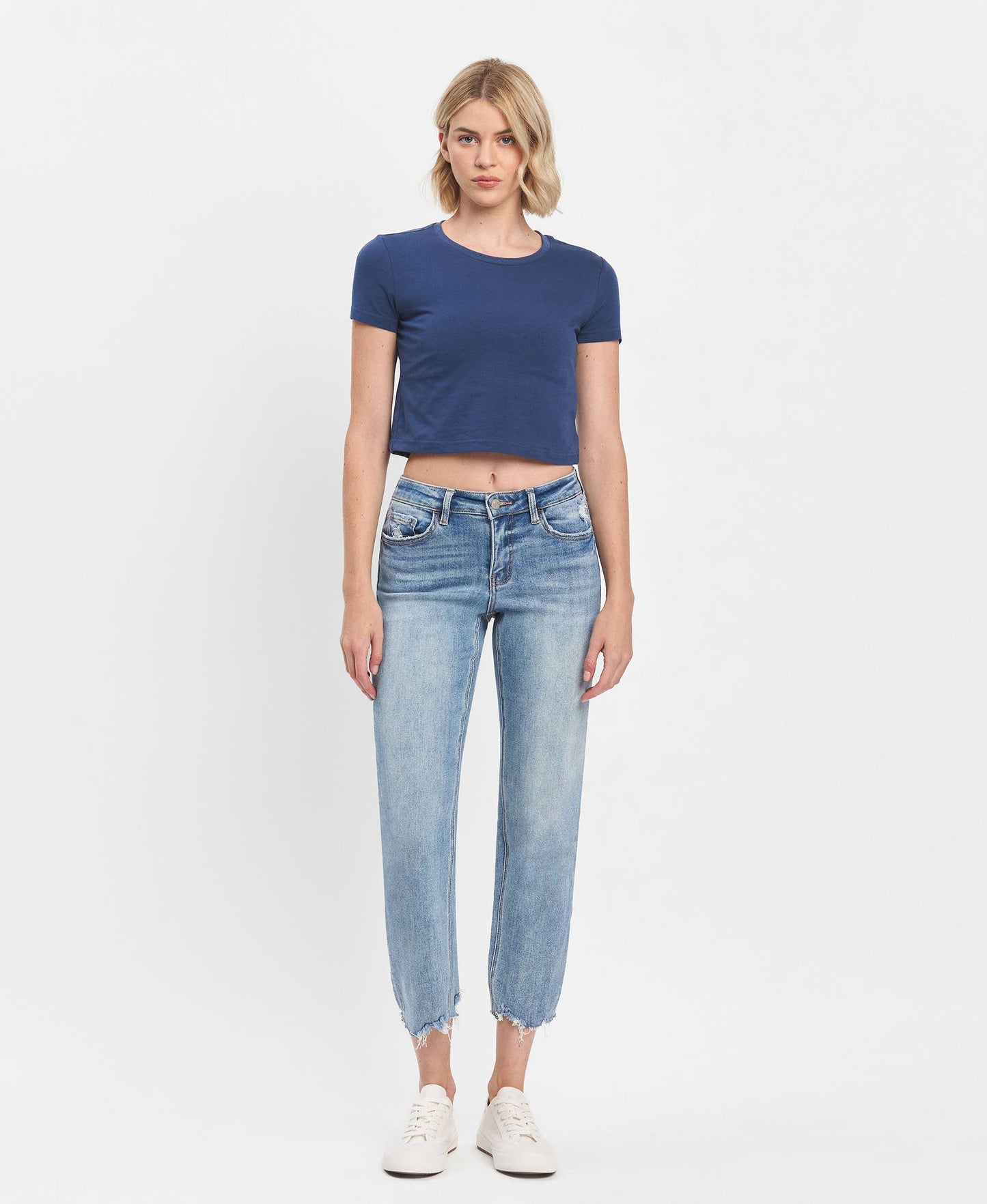 Vervet Mid Rise Crop Straight Jeans