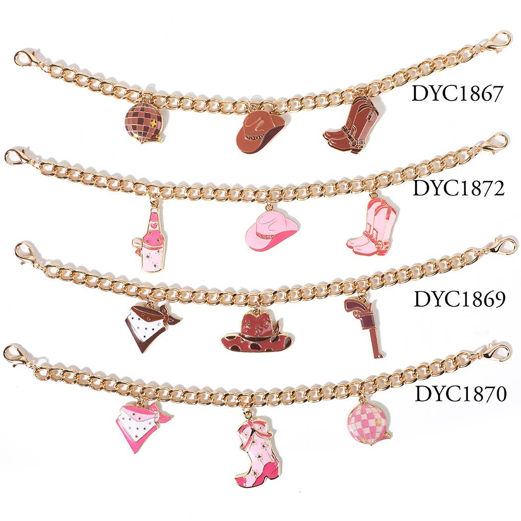 Western Cowboy Boots Hats Charm Trucker Hat Chain: DYC1869 / ONE SIZE