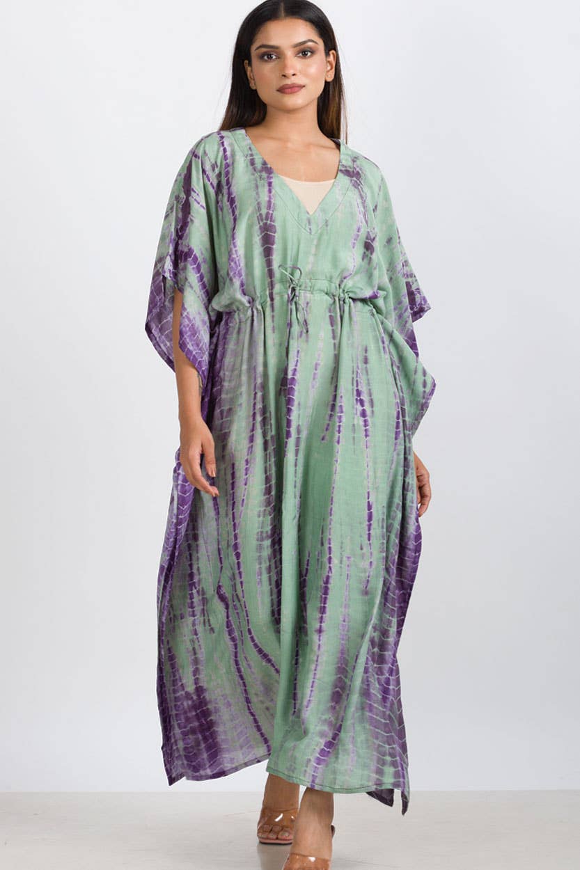 Shibori Caftans: Indigo & White