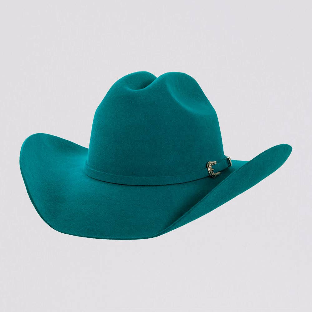 100% Wool Felt Western Cowboy Hat - Style Cattleman: Black / MD