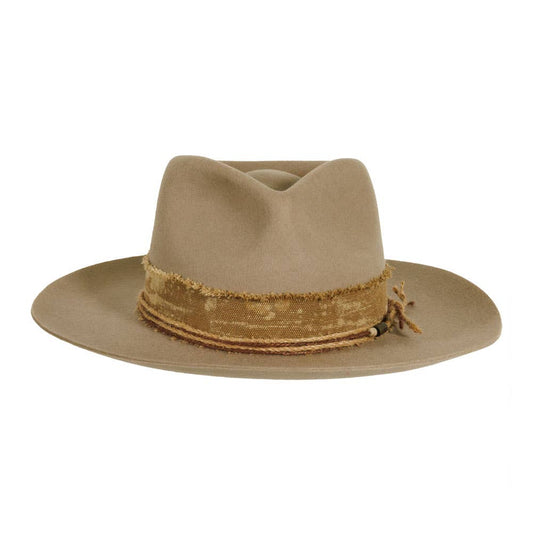 Wool Felt Teardrop Fedora Hat - Style Jovi: Fawn / S/M