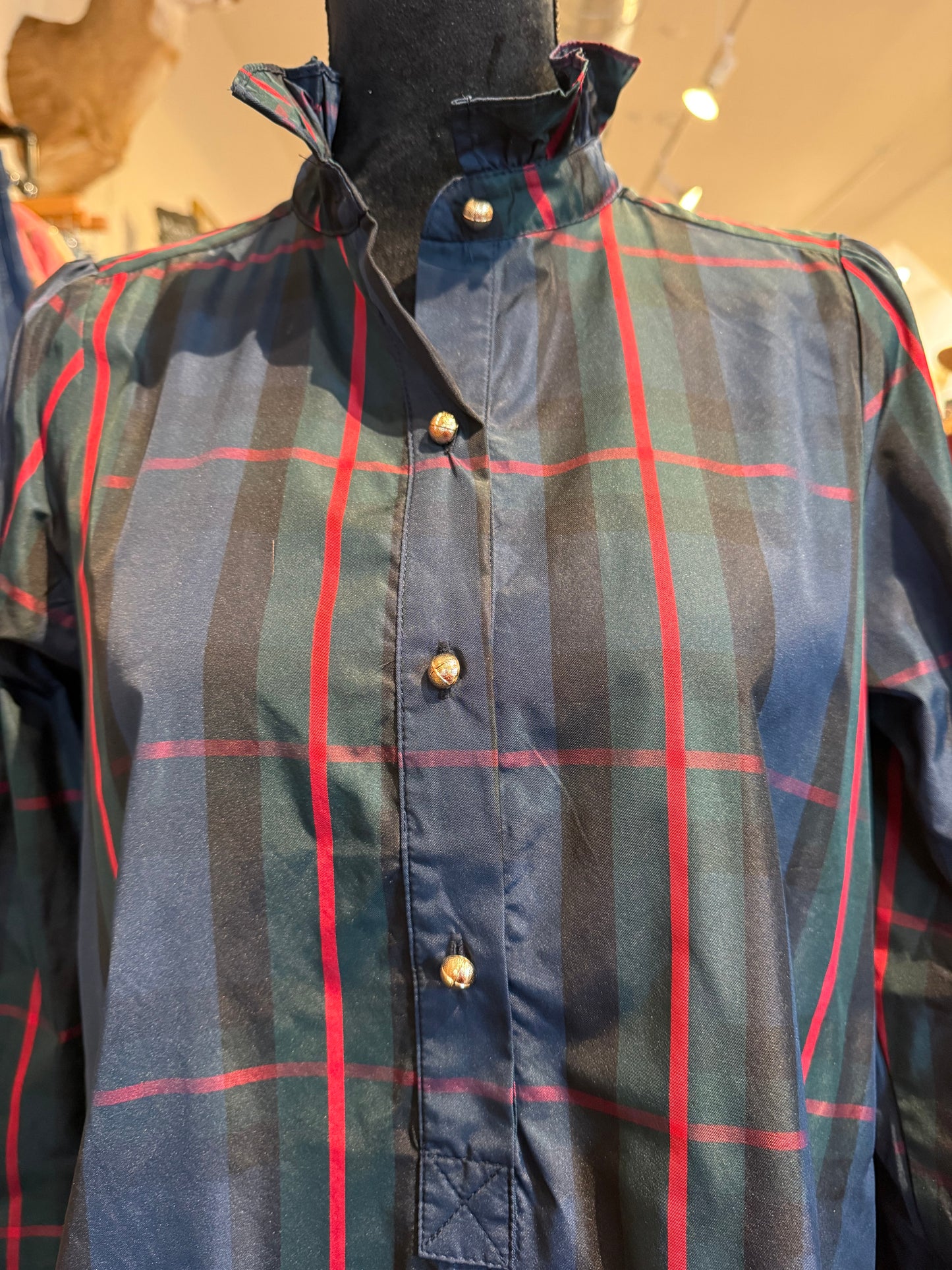 Plaid Ruffle Collar Dress