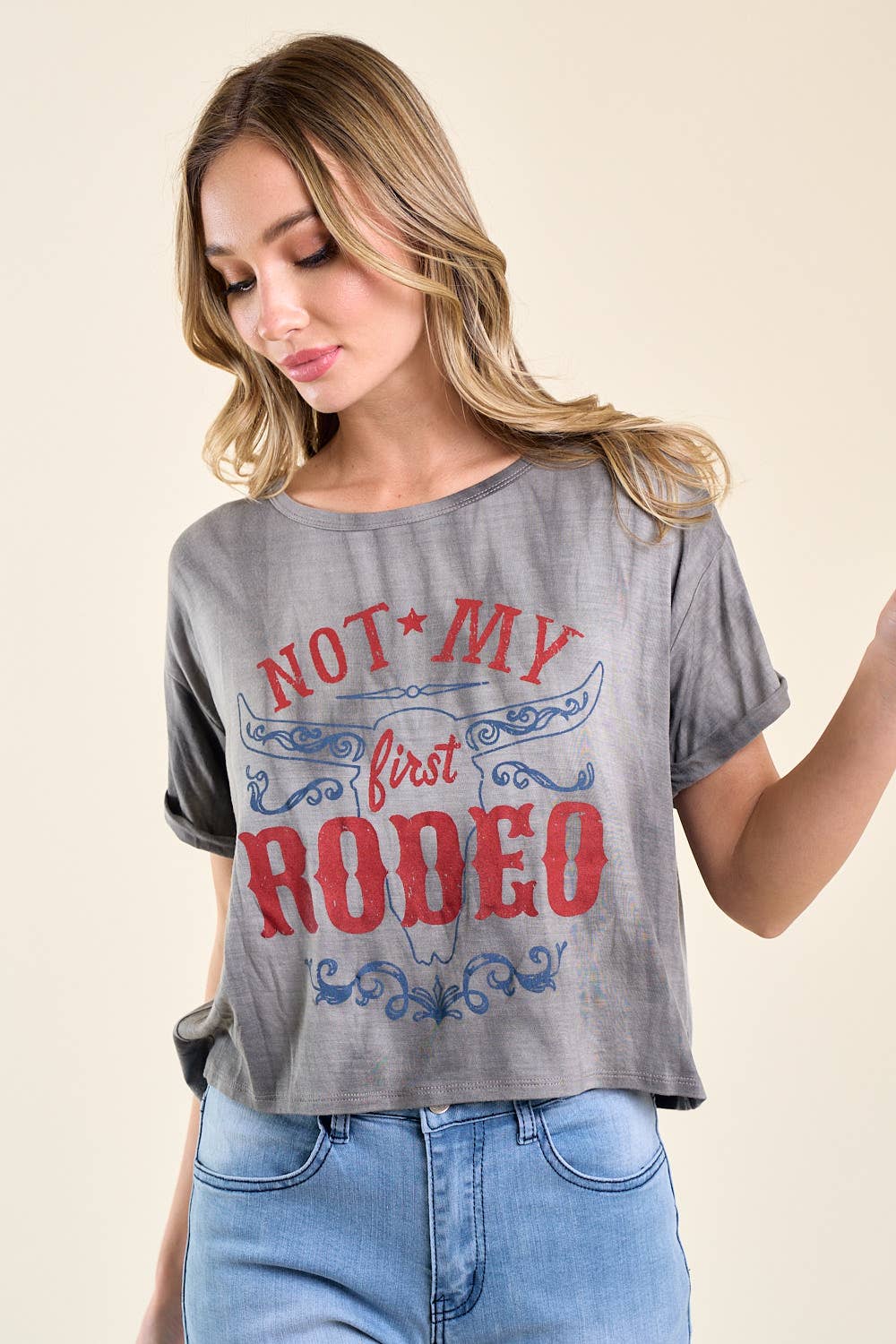 Charcoal Not My First Rodeo Graphic Tee
