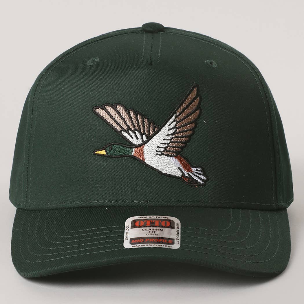 Flying Mallard Graphic Embroidered Trucker Hat : DKGRN/NATL / One Size