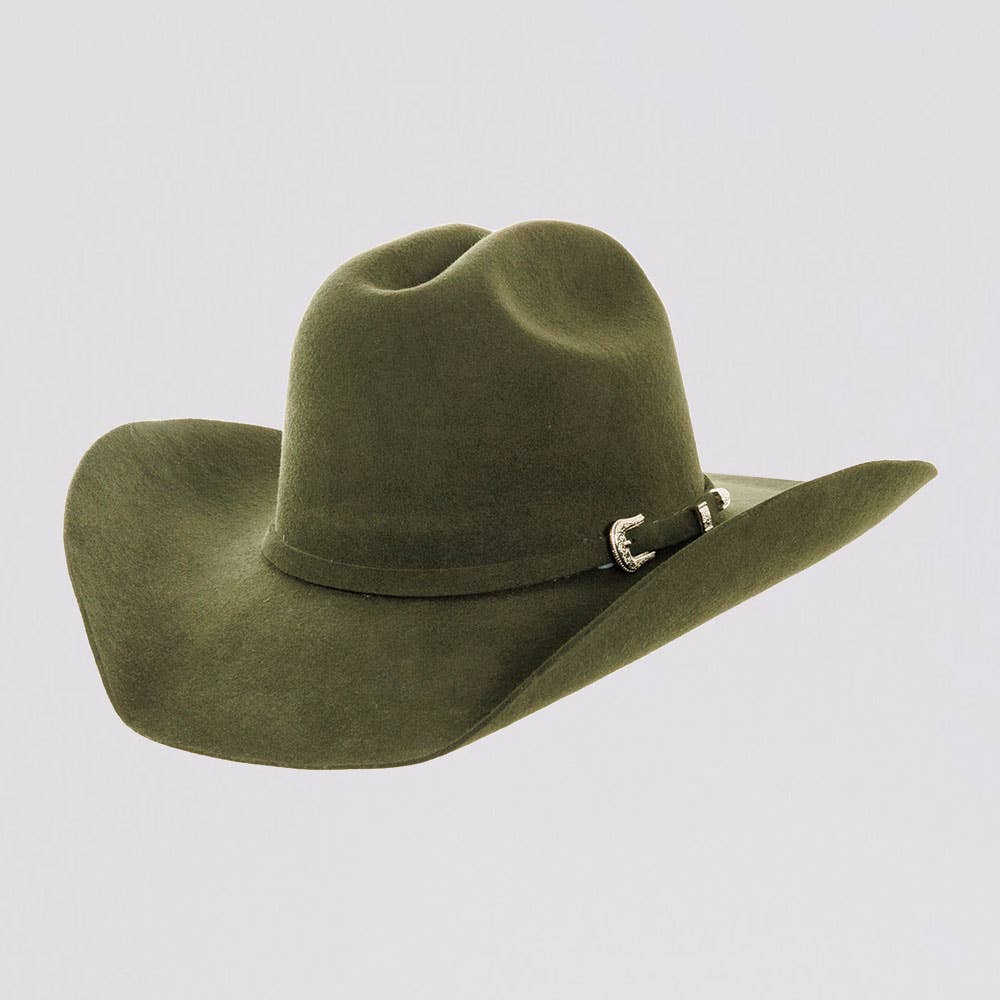 Olive 100% Wool Felt Cattleman Western Cowboy Hat