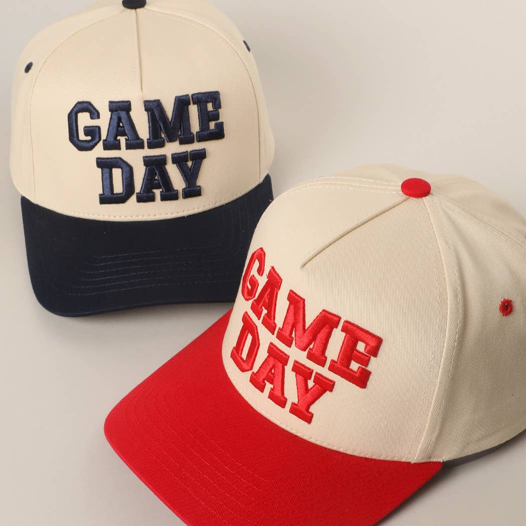 GAME DAY 3D Letter Embroidered Two-Tone Trucker Hat : BOR / ONE SIZE