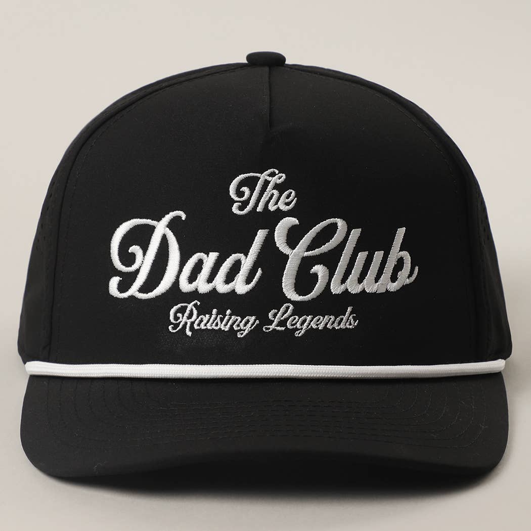 THE DAD CLUB Embroidered Premium Materials Trucker Hat: BLACK / One Size