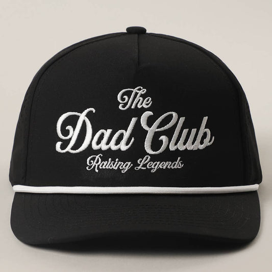 THE DAD CLUB Embroidered Premium Materials Trucker Hat: BLACK / One Size