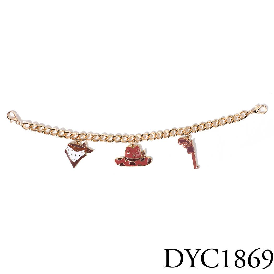 Western Cowboy Boots Hats Charm Trucker Hat Chain: DYC1869 / ONE SIZE