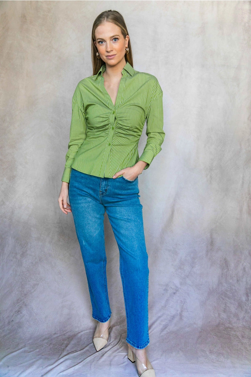 Sage Button Up