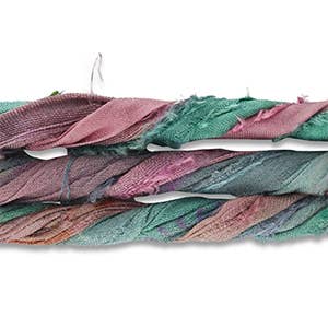 Bandana Necklace Silk Sari Ribbon: Turquoise