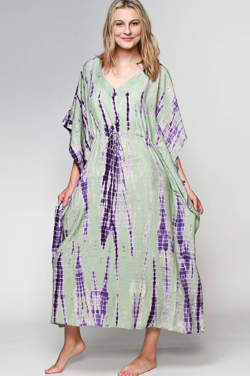 Shibori Caftans: Indigo & White