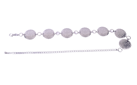 Silver Shiny Metallic Concho Belt