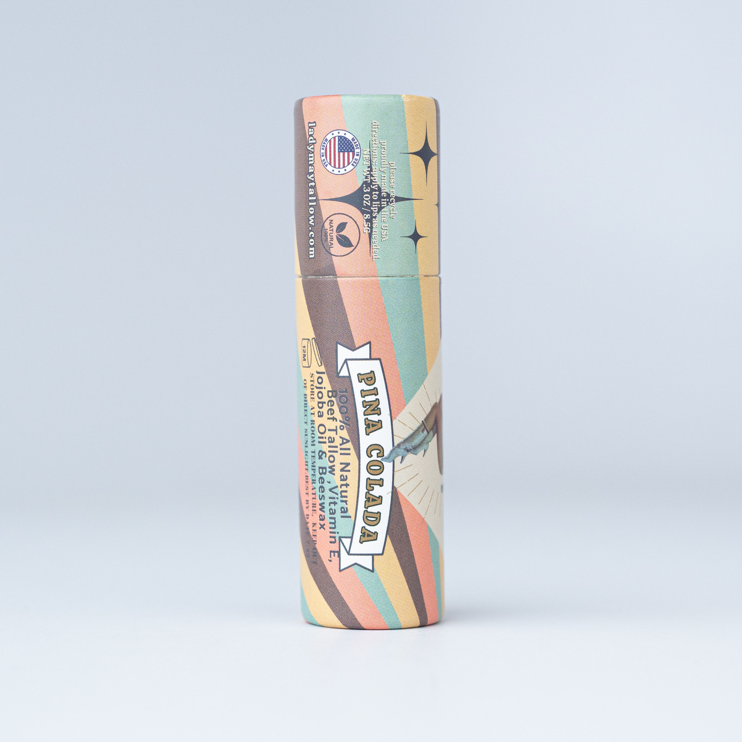 Tallow Lip Balm - Natural Beef Tallow Lip Moisturizer with Beeswax & Jojoba Oil: Vanilla Bean