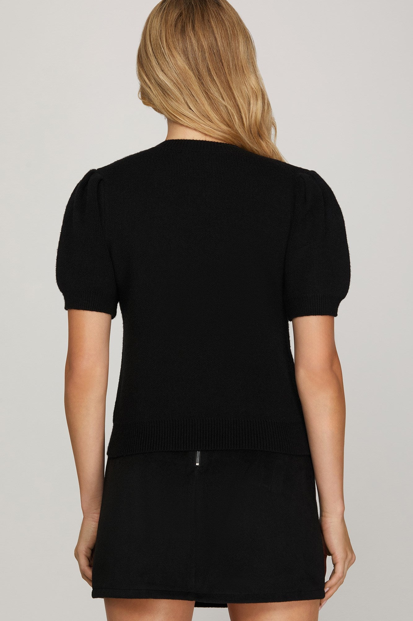 Bow Black Sweater Top