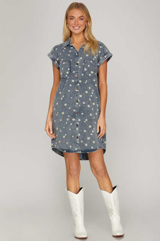 Sunflower Denim Dress