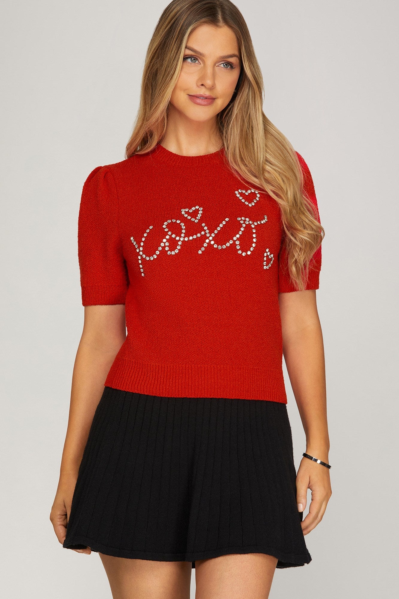Red XOXO Sweater Top