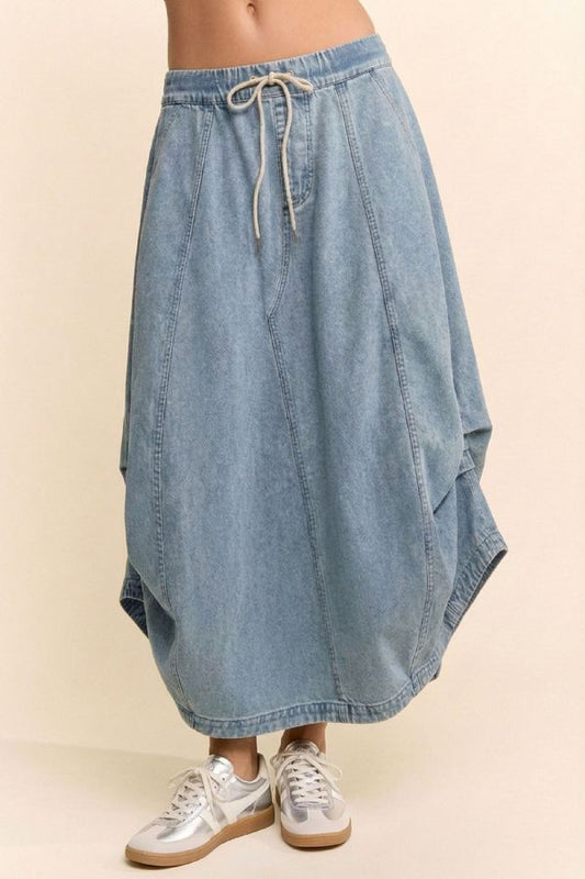 Light Denim Parachute Skirt