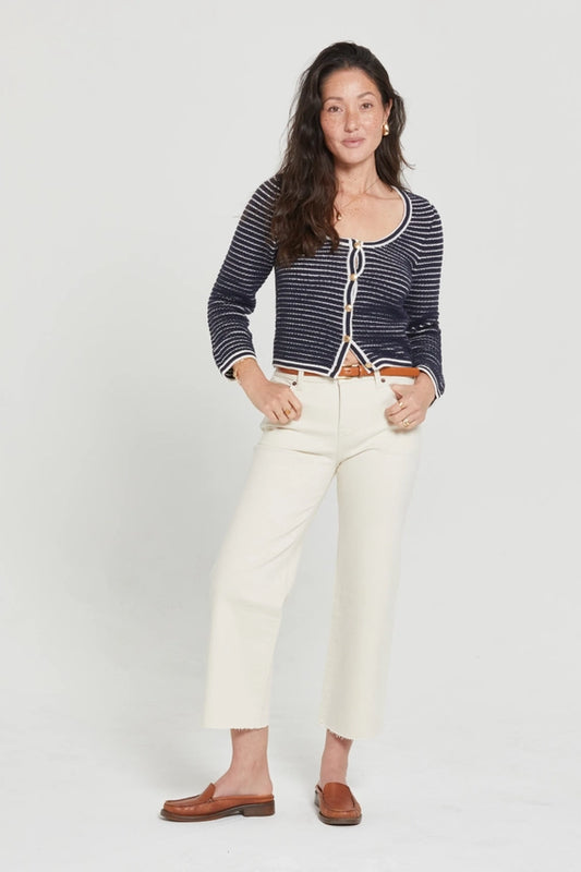 Ecru Aberdeen Ankle Crop High Rise Jean