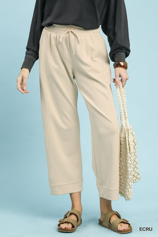 Ecru Luxeknit On-The-Go Straight Leg Pants (part of a set)