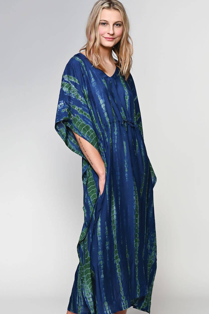 Shibori Caftans: Indigo & White