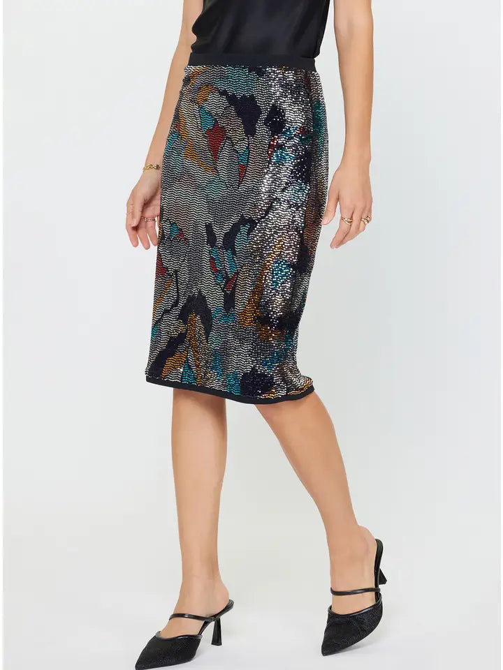 Metallic Sequin Skirt
