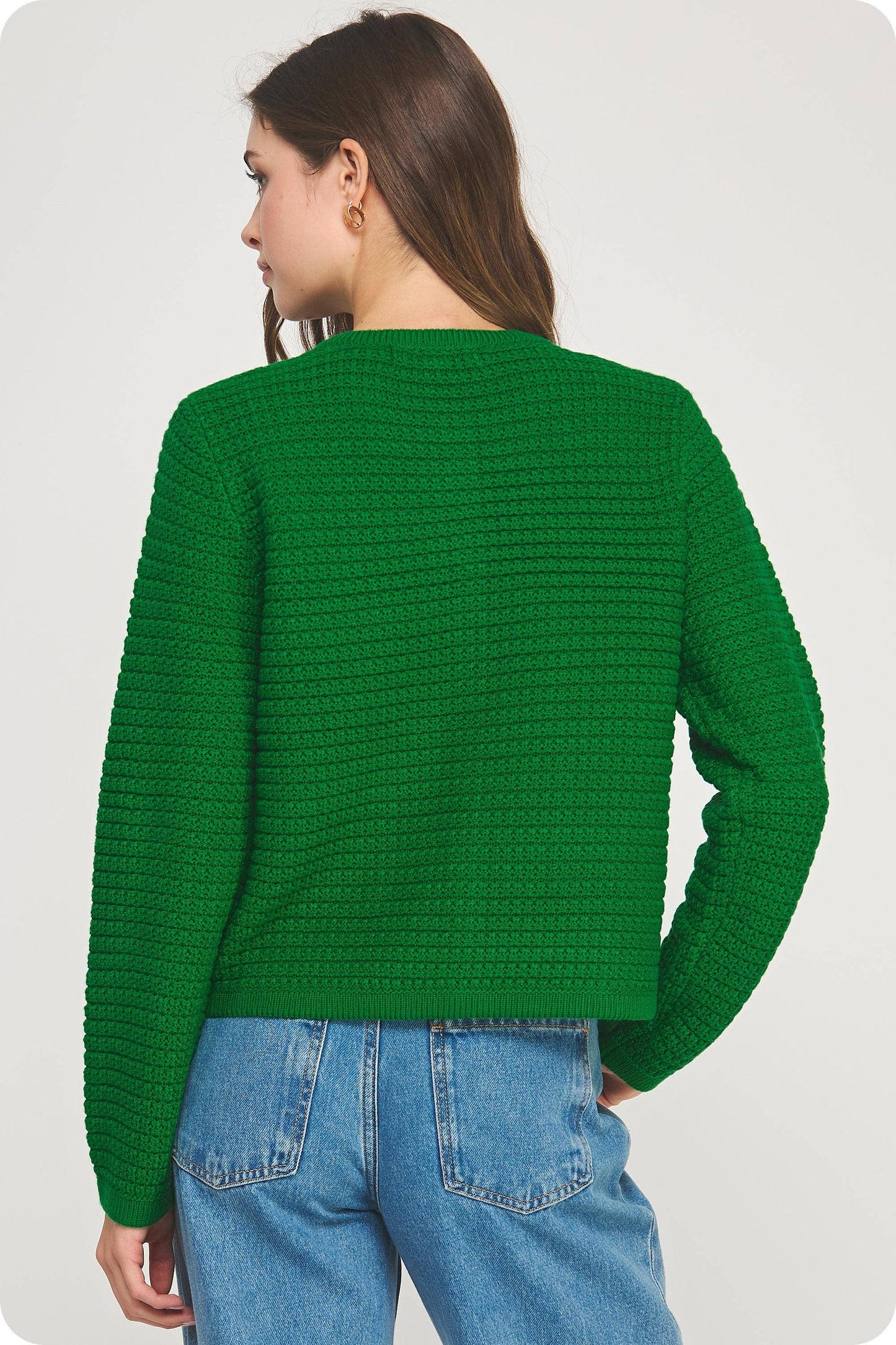 Emerald Textured Knit Cardigan