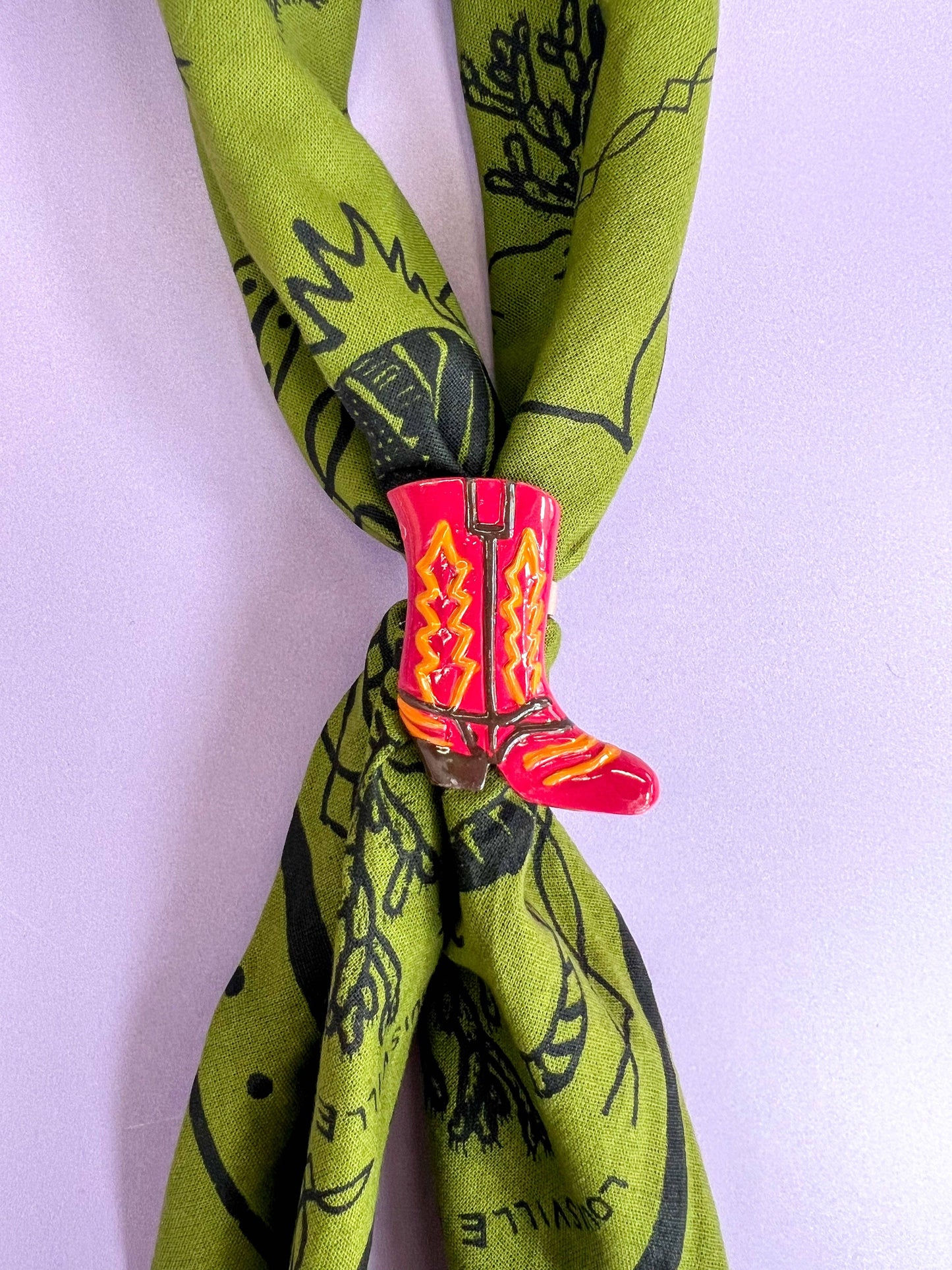 Colorful Cowboy Boot Bandana Slide