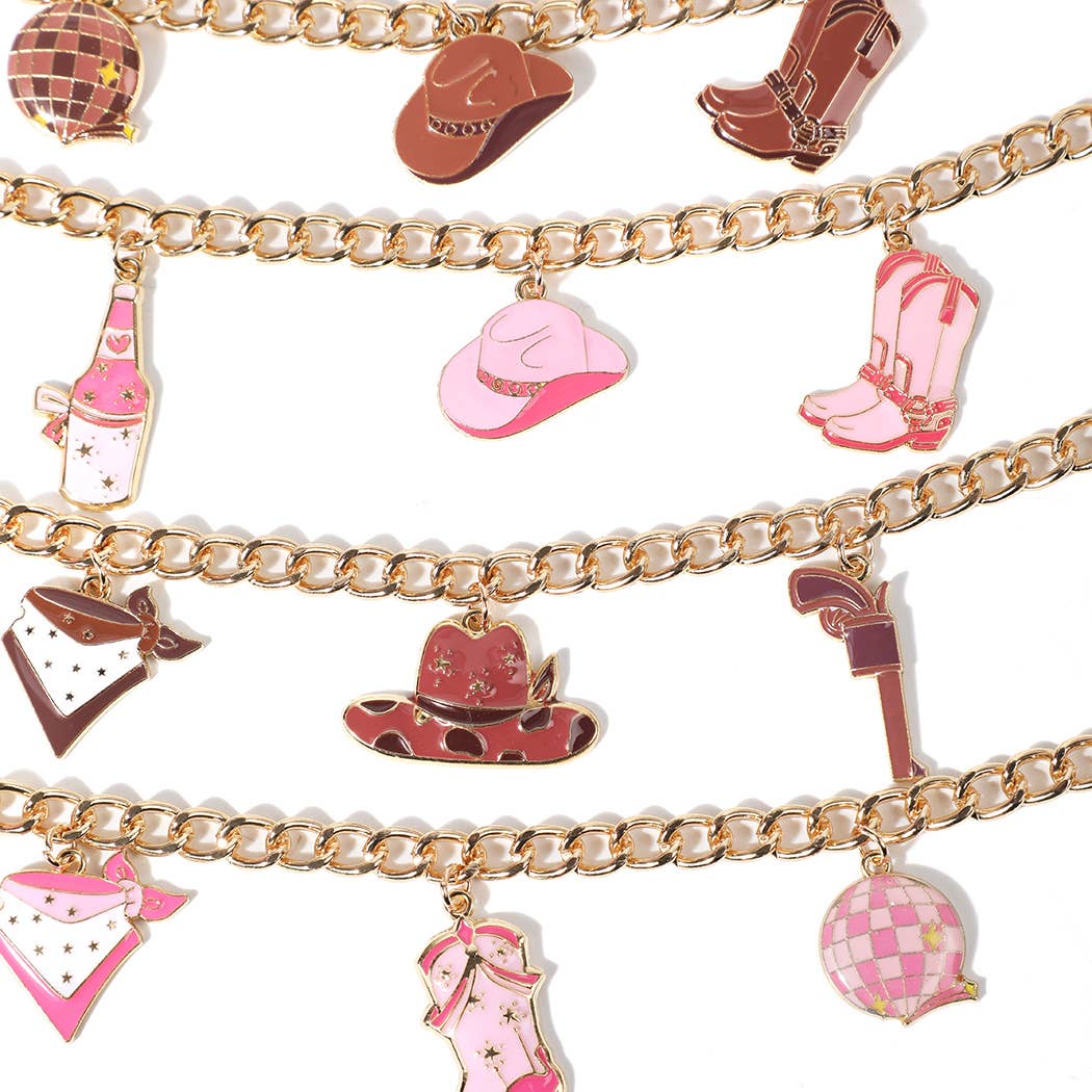 Western Cowboy Boots Hats Charm Trucker Hat Chain: DYC1869 / ONE SIZE