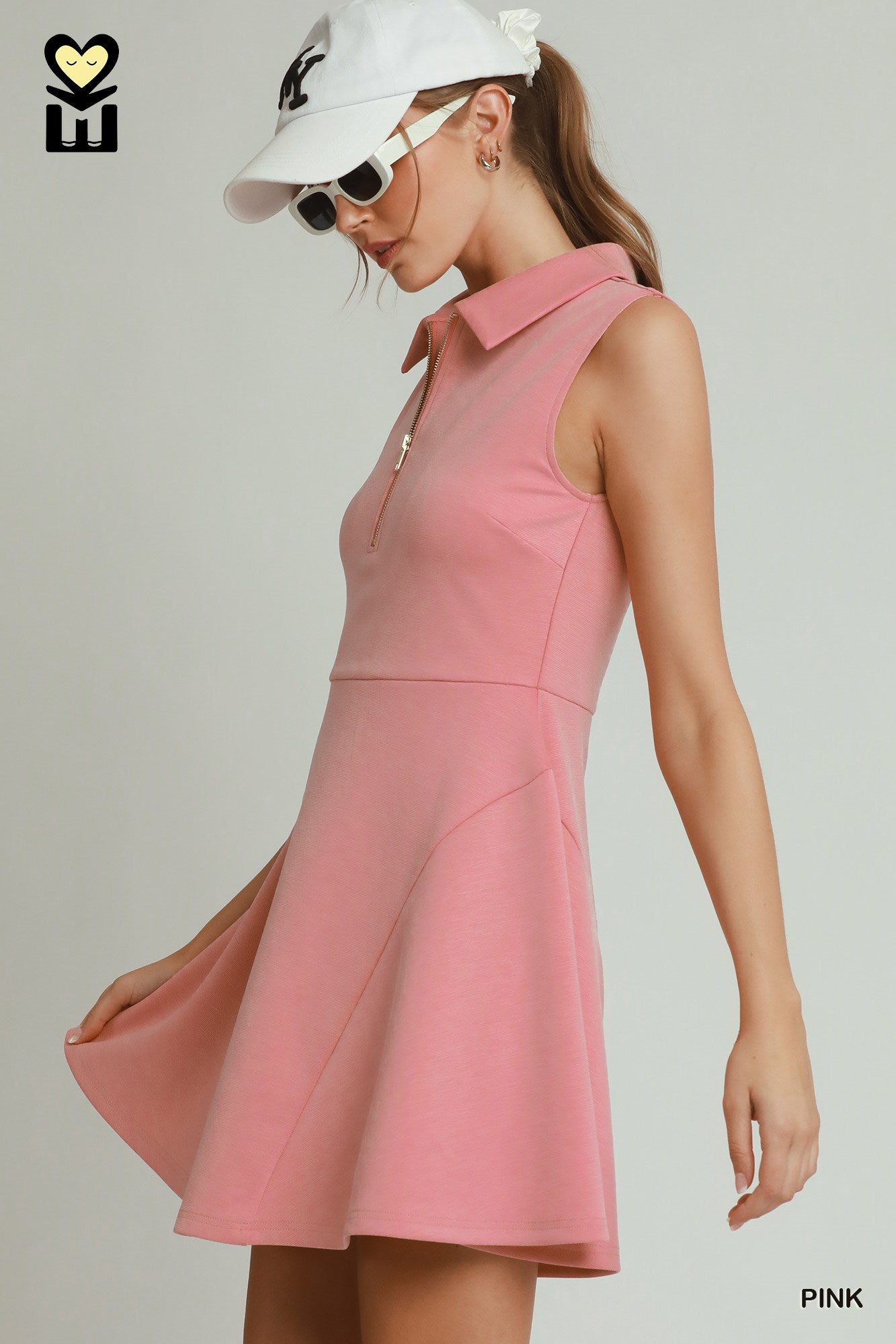Quarter-zip collared tennis dress