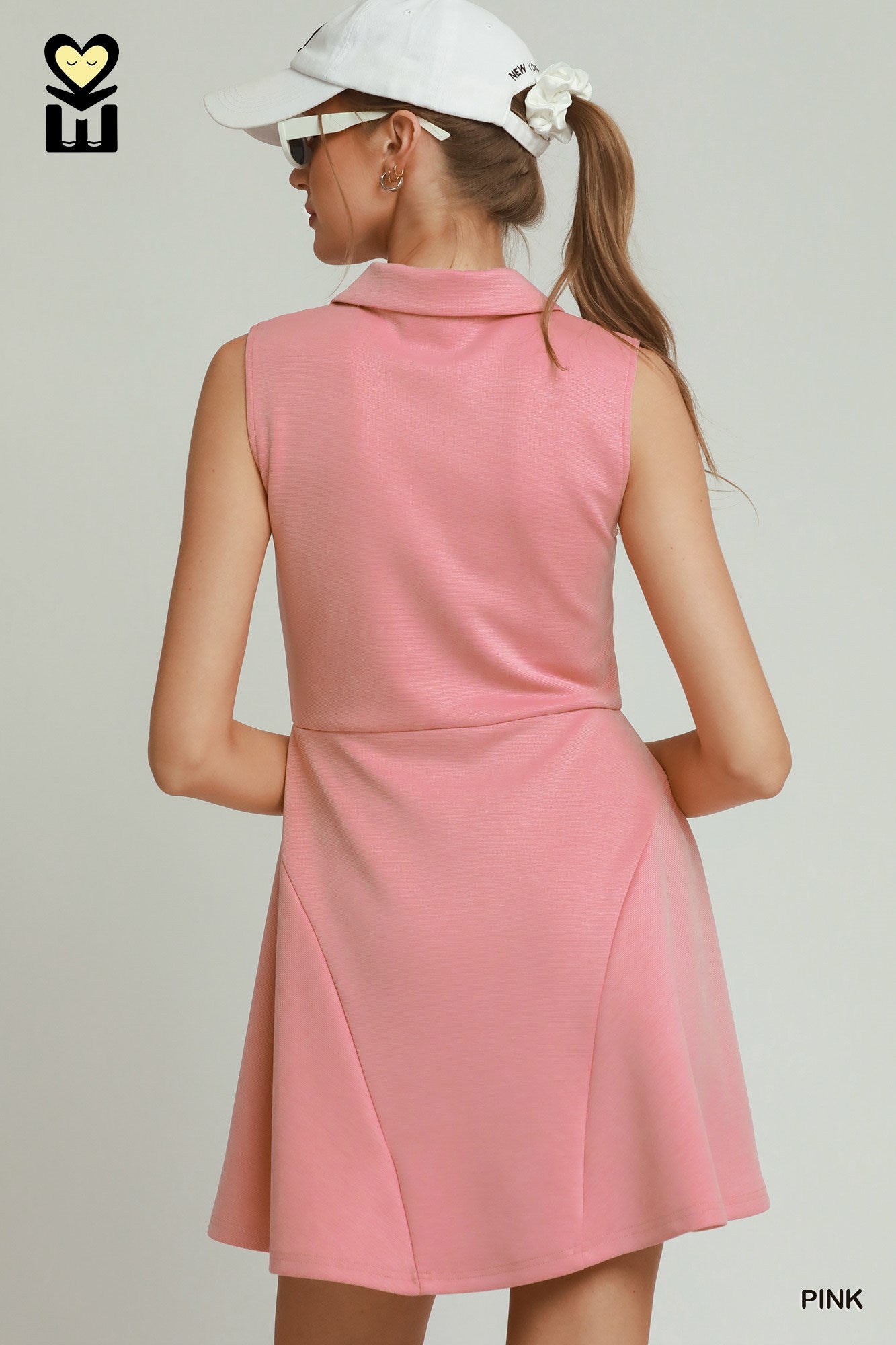 Quarter-zip collared tennis dress