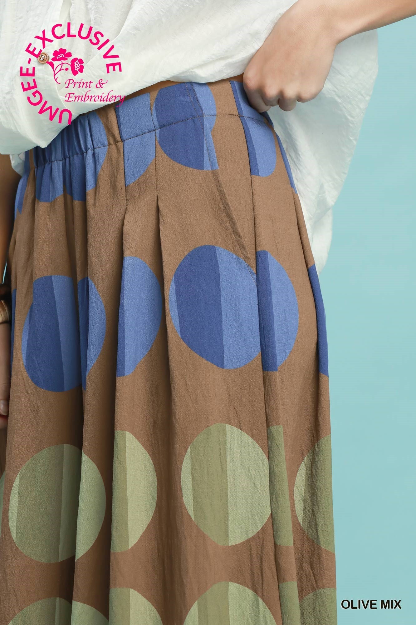 Wide leg oversized dot print pants