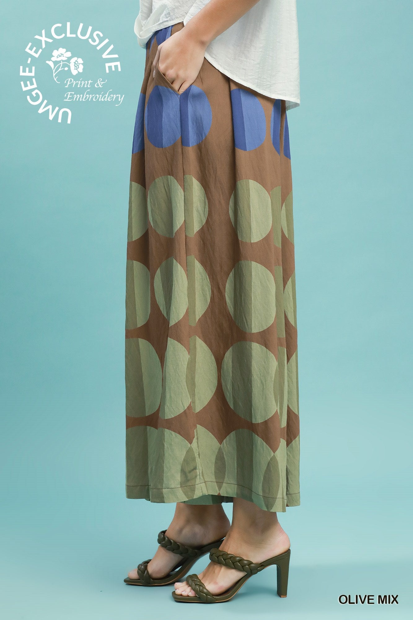 Wide leg oversized dot print pants