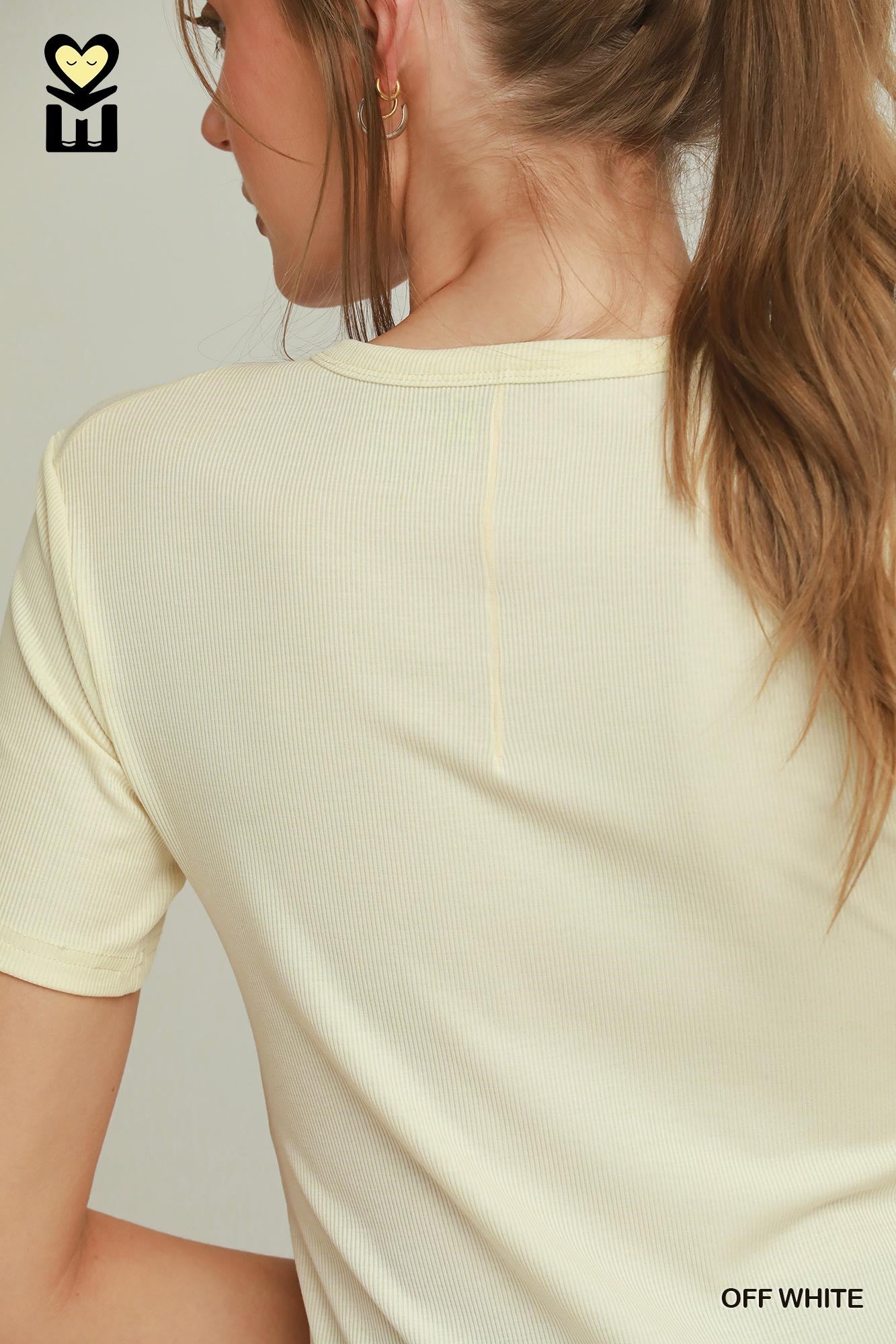 Ribbed short sleeve top