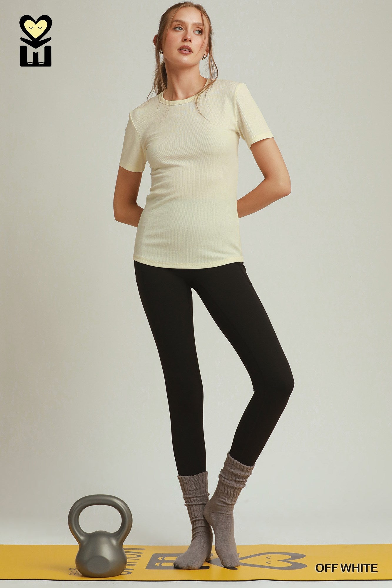 Ribbed short sleeve top