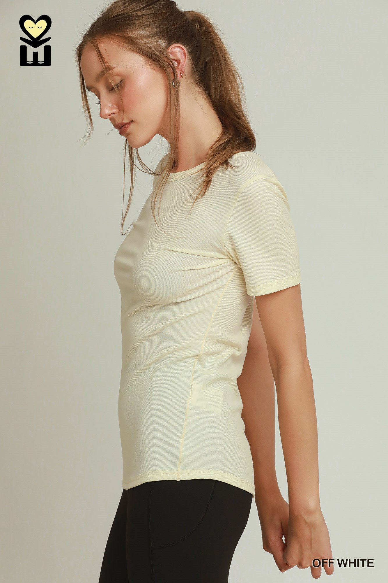Ribbed short sleeve top