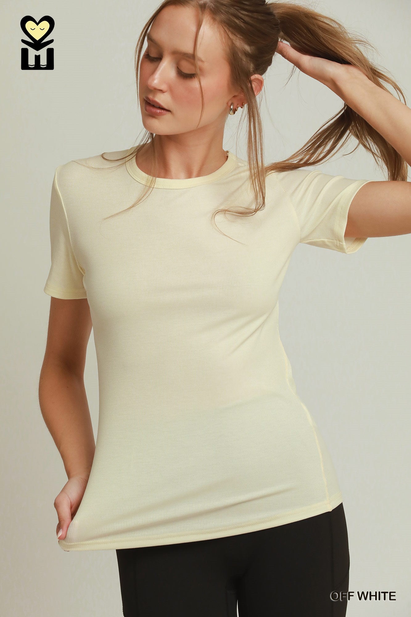 Ribbed short sleeve top