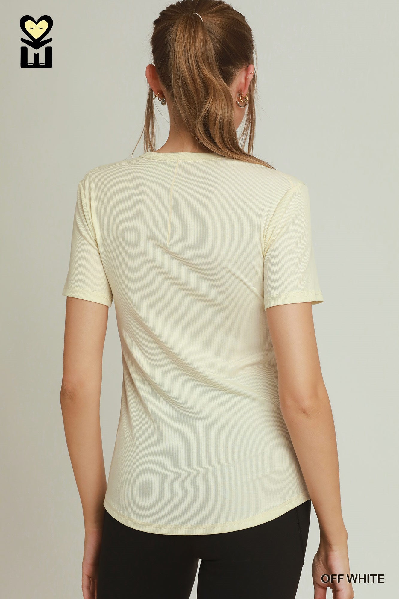 Ribbed short sleeve top