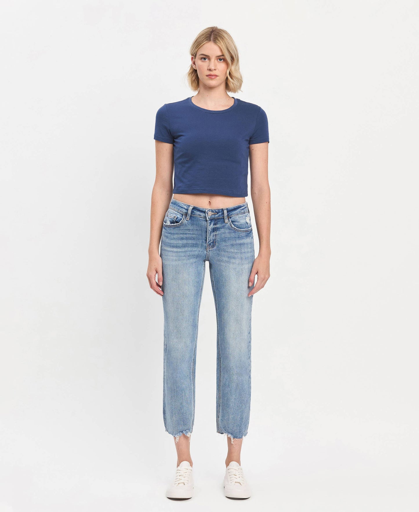 Vervet Mid Rise Crop Straight Jeans