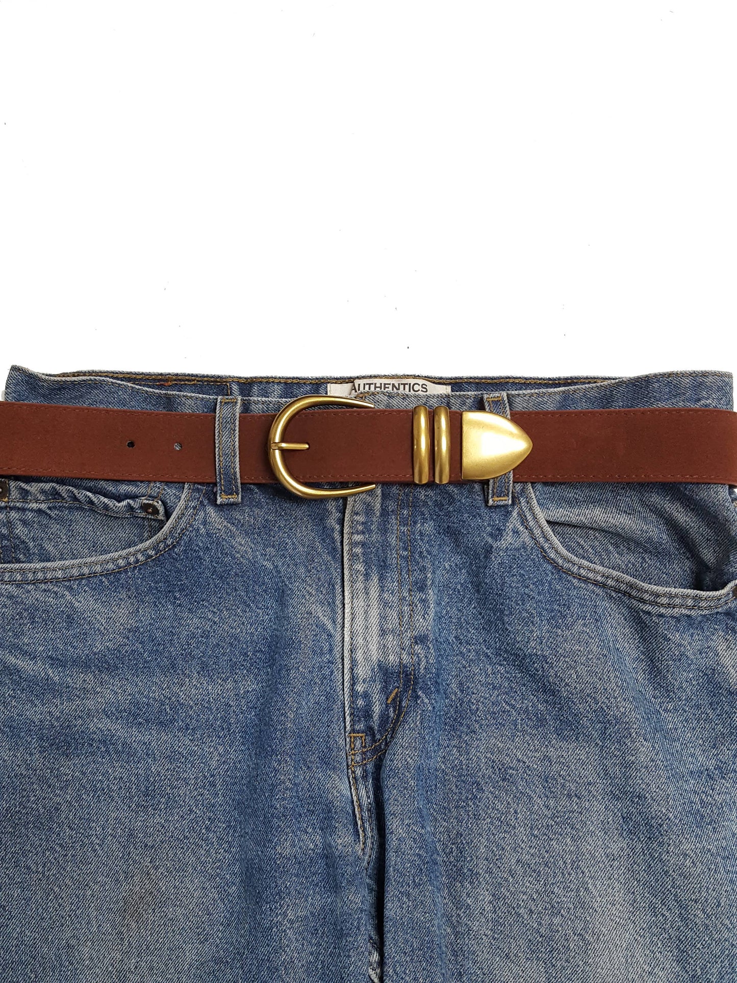 Sand Genuine Suede Leather Belt